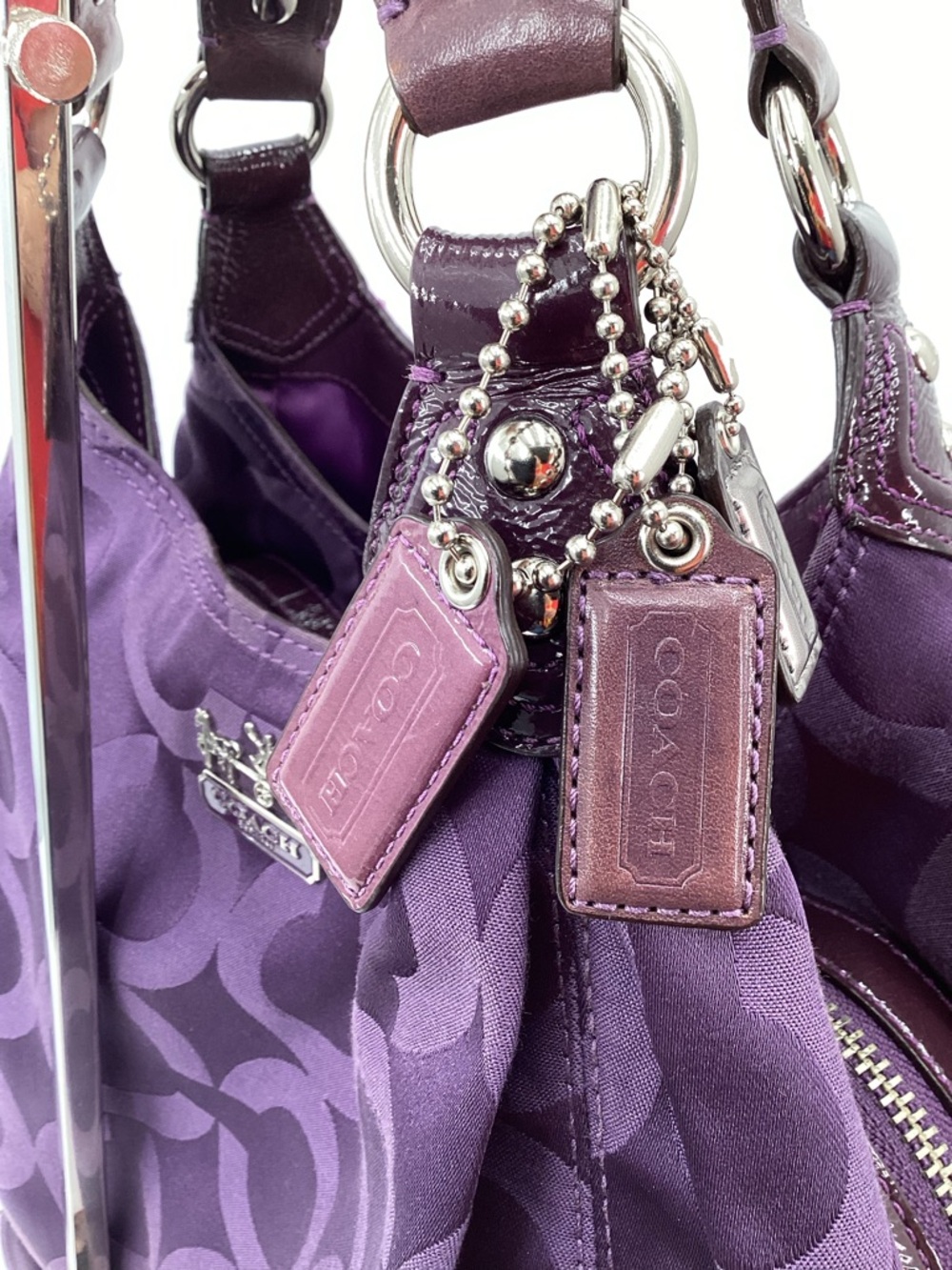 Y2K Coach Madison Maggie Purple Signature Shoulder Bag - Picture 6 of 16